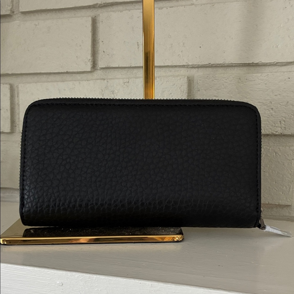 Classic Black Zip-Around Leather Wallet